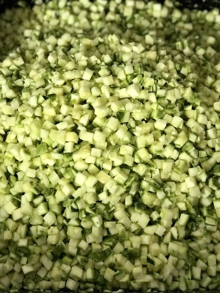 Zucchini en cubos